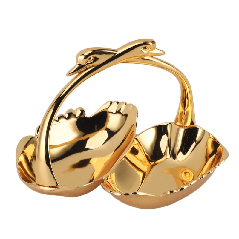 Double Fruit Plate Zinc Alloy Dual Fruit Tray Decorative Fruit