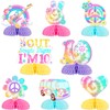 Kreatwow Tie Dye 10th Birthday Decorations for Girls 8pcs Tie Dye Honeycomb Centerpieces Peace out Single Digits Centerpieces Double Digits Decor for Rainbow Tie Dye Retro Hippie Theme 10th Birthday