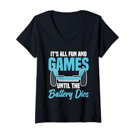 Womens Electric Scooter Hoverboard Lover One Wheel Hoverboard V-Neck T-Shirt