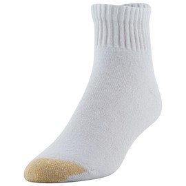 GOLDTOE Men's 656p Cotton Quarter Athletic Socks, Multipairs, White (6-Pairs), X-Large
