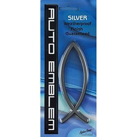 Harbor House Plain Jesus Fish Large Auto Emblem - Silver