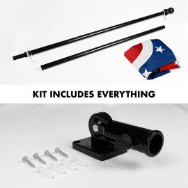 G128 Combo Pack: 5 Ft Tangle Free Aluminum Spinning Flagpole (Black) & Ohio OH