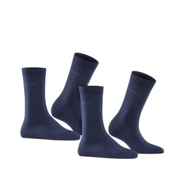 ESPRIT Women's Uni Multipack W So Cotton Plain 2 Pairs Socks, Blue Marine 6120, 5.5-8