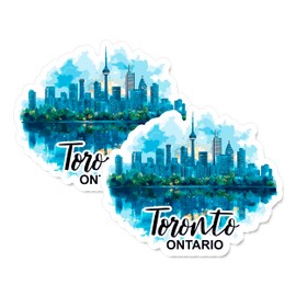 Toronto Ontario Canada Magnet 4 inch 2 Pack Vinyl for Souvenir Gift Refrigerator Fridge Dishwasher ID44999