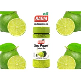 Badia Lime Pepper Seasoning, 184.3g | PACK OF 1| Pimienta Lima | Gluten Free | Lime Seasoning | Fresh Citrus Kick | Premium Quality.