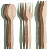 Kochorie 360 Pcs Woodland Plastic Silverware Disposable Flatware Plastic Cutlery