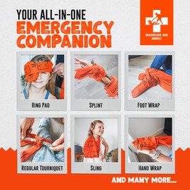 Multi Tool - Tourniquet, Triangle Bandage, Arm Sling, Pressure Bandage and Splint in Quick-Draw Bag w/Attachment - First Aid Kit Survival Essentials - Emergency Survival Kit, 1-Pack