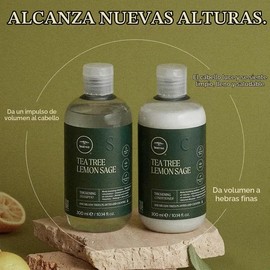 Champú para engrosamiento de salvia de limón Tea Tree, Multicolor, 1000 mL (33.8 oz)