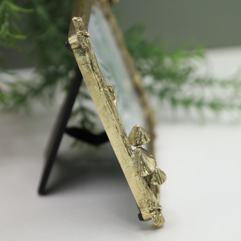Gold Mushroom Metal Picture Frame 6 X 4 Inch Floral