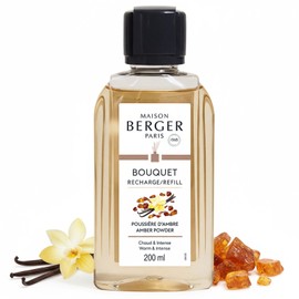 Maison Berger Amber Powder Fragrance Refill – 200mL (6.76 Fluid Ounces) Scented Oil for Reed and Ceramic Diffusers Warm Spiced Aroma with Amber and Vanilla – French Elegance for Refined Interiors