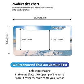 GUWEI License Plate Frames Pedestrians Left Footprints As They Walked Through The Thick Snow License Plate Holder Car Tag Cover Frame Accessory Decor with 2 Holes Screws for Men Women(TE-19)