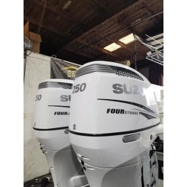 Suzuki 250 hp FourStroke Engine Decal sticker carbon fiber & silver kit