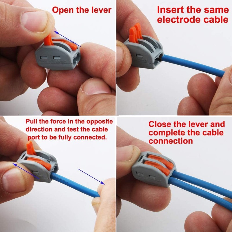 CESFONJER 2 Port Cable Connectors, Lever Compact Plug-In Terminals (33