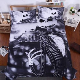 StarFashion 3D Nightmare Before Christmas Duvet Cover Sets, Jack Decor, 100% Microfiber Galaxy Bedding Set with Pillow Shams 3PCS Bedding,No Comforter (Christmas, 3pcs) King Size