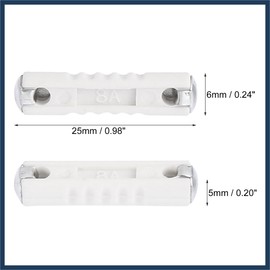INFINAUTO 100 Pcs White 8A Car Fuse Tube Universal 25x6x5mm for European Cars Replacement Car Parts Stylish Design