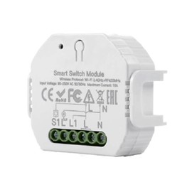 Smart on/off switch for devices up to 2300 W. Control your home remotely and optimise energy consumption. Ideal for home automation.