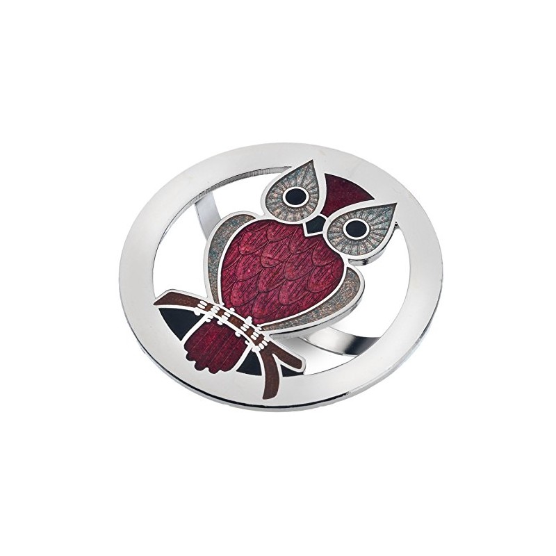 Scarf Ring - Enamel Red Owl