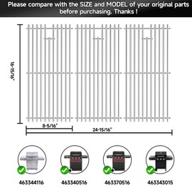 jkxoo 16 15/16" Stainless Steel Grill Grates Replacement for Charbroil 463344116 463343015 Gas2coal 463340516 463370516, Grill Grids for Char-Broil 463344116 463672416, G460-0500-w1, G530-b700-w1