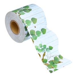 PATIKIL 2.24" x 65.6Ft Bulletin Board Border,Eucalyptus Scalloped Trim Strips Wall Decor for Locker Classroom Cork Poster Black Board White Chalkboard, Green, White