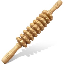 Deston Wooden Handheld Massage Roller – Natural Muscle & Fascia Relief Tool