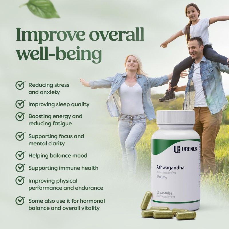 Ashwagandha 1300 mg High Strength – 10:1 KSM-Style Extract for