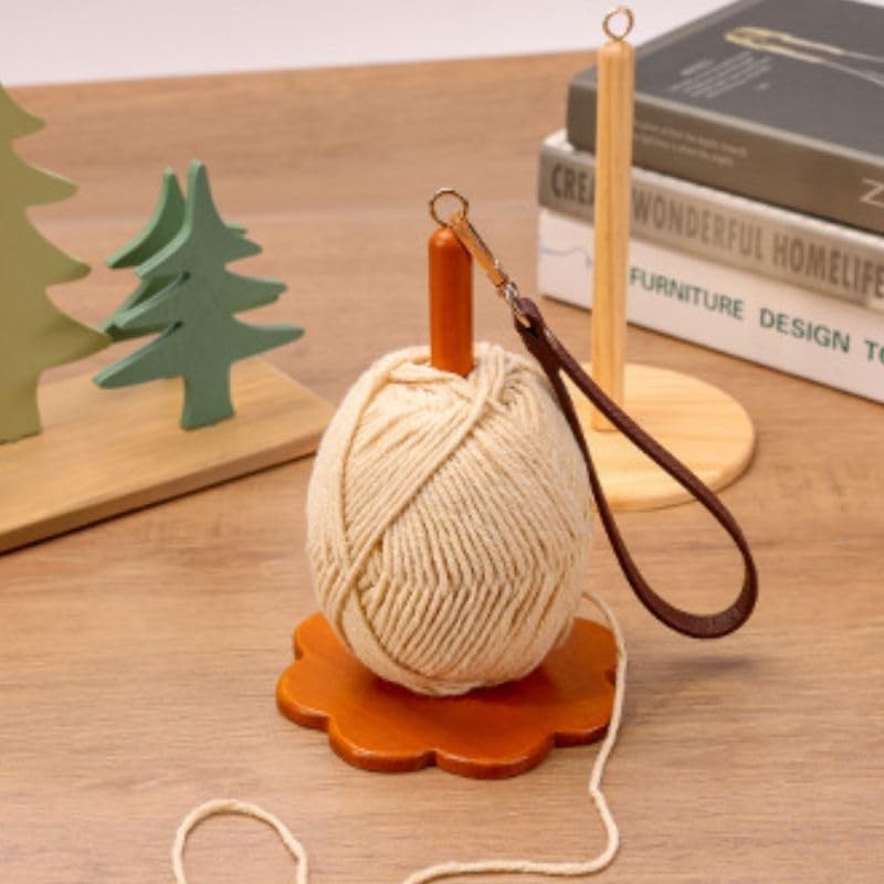 Premium Wooden Wrist Yarn Holder, Brown, Handcrafted Knitting and Crochet