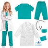 COTATERO Doctor Scrubs Costume for Kids With Stethoscope Lab Coat