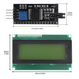 DiGiYes 2004 LCD Module 20x4 with IIC / I2C / TWI Serial Interface Adapter Green Backlight Suitable for Arduino / Raspberry Pi