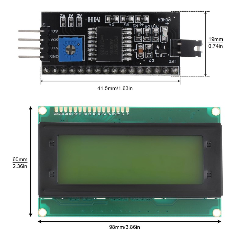 DiGiYes 2004 LCD Module 20x4 with IIC / I2C /