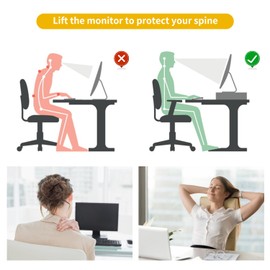 gianotter Desk Organizers and Accessories, Monitor Stand with Drawer and 2 Pen Holder, Desktop Organizer Suitable for Offices and Dormitories (Blue)