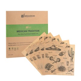 RW Base 12 Inch Deli Papers, 200 Mexican Tradition Sandwich Wrapping Papers - No Added PFAS, Greaseproof, Kraft Paper Food Basket Liners, Microwavable, For Restaurants Or Cafes - Restaurantware