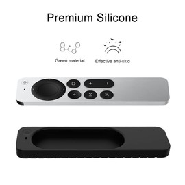 USTIYA S Funda para Apple TV 4K 2 Gen 2021 y 3 Gen 2022 y Siri Remote 3 Control Remoto Case Smart TVS Shockproof Cover Accesorios (Negro)