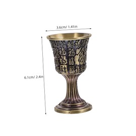 Alipis Brass Goblet Handmade Vintage Copper Engraved Fu Symbol Chalice Cup Bronze Color Single Serving Home Barware 1pc