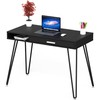 SHW Home Office Computer Hairpin Leg Desk with Drawer, Black