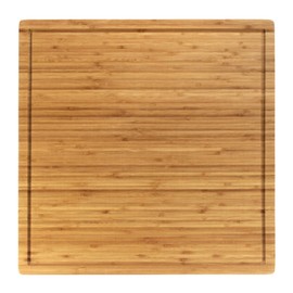 BambooMN Bamboo Burner Cover Cutting Board, 3-Ply, Large, Square - Grooved/Flat (20"x20"x0.75") - 1 Piece