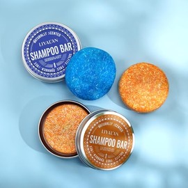 LIYALAN Champú Sólido En Barra Para El Cabello (Paquete De 2) Con Romero Y Jazmín, Champú De Limpieza Profunda Para Cabello Fino Y Graso.