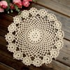 kilofly Crochet Cotton Lace Table Placemats Doilies Pack, 4pc, Beige,
