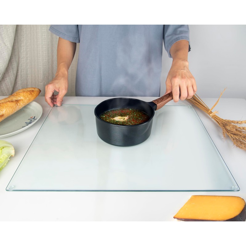 Tempered Glass Cutting Board – 16"x20" Clear Kitchen Counter Protector,