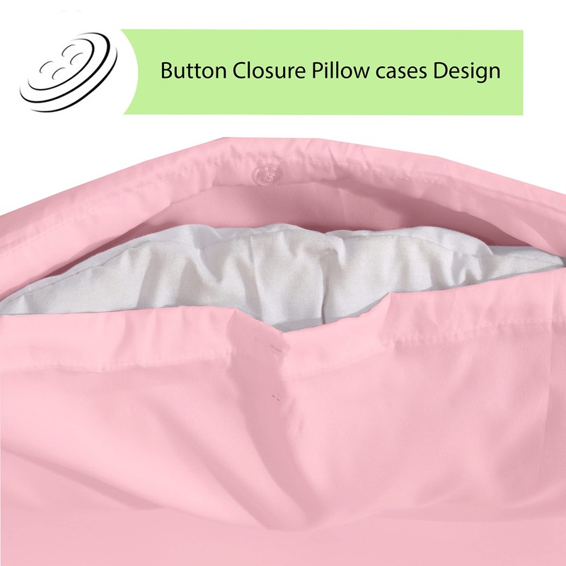 Apex Furnishings Single Duvet Cover Set Blush Pink, Brushed Microfibre