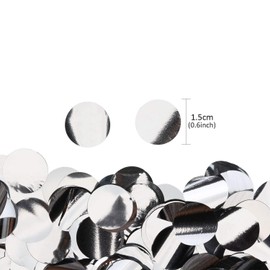 Round Tissue Paper Table Confetti Dots for Wedding Birthday Party Decoration, 1.76 oz (1.5 cm, Silver Foil Confetti)