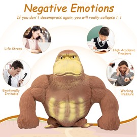 Soft Squeeze Stress Relief Toy, Stress Relief Toy, Decompress and Squeeze Stress Toy, Gorilla Figure for Stress Relief, Stretch Gorilla Toy, Latex Monkey Gorilla, Gorilla-S