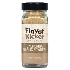 FlavorKicker California Garlic Powder, no additives, non GMO, 1.9 oz. glass jar to preserve freshness