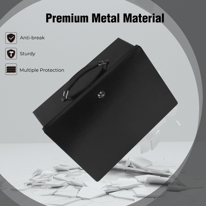 Fireproof Document Box, Fire Resistant Safe Box with Key Lock