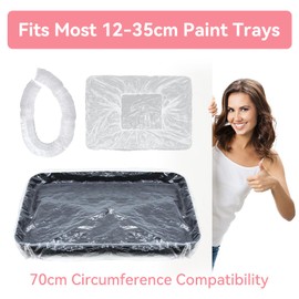 20 Pack Paint Tray Liners - 70cm Elastic Paint Pan Liners for 18 Inch Paint Roller Trays, Disposable Paint Tray Covers for Walls & Ceilings Painting, Leak-Proof & Easy Clean Up