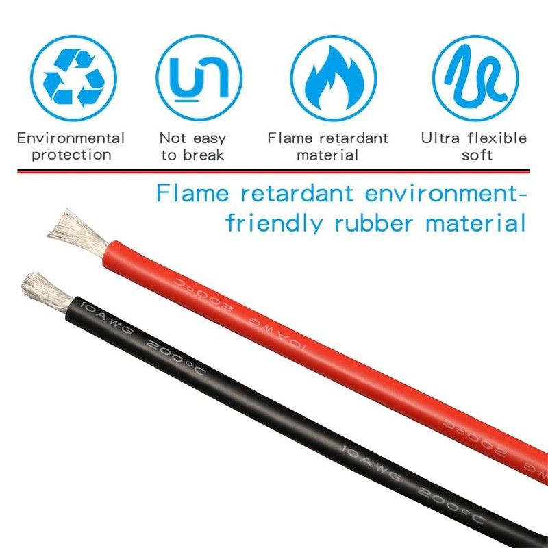 BNTECHGO 10 Gauge Silicone Wire 10 ft red and 10