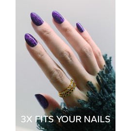 Nelaoco Nail Polish Strips – 32PCS Salon Quality Wraps, Long Lasting Gel Nail Stickers for Women (Electric Violet)