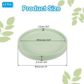 PATIKIL 6 Inch Round Ceramic Plant Saucer, 2 Pack Plant Saucer Tray Flower Planter Drip Tray for Indoors Outdoors Patio Balcony, Mint Green
