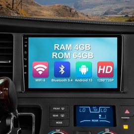 4+64G 9-inch Android 13 WiFi 6 Car Stereo for Toyota Sienna 2015-2018 IPS Touchscreen Screen Bluetooth 5.4 Car Radio with Carplay & Android Auto Support Backup Camera FM Navi SWC