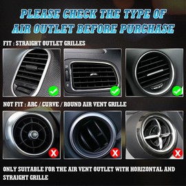 Xotic Tech 10pcs Car Interior Air Conditioner AC Vent Outlet Decoration Strip Covers, PVC Molding Trim (Silver)