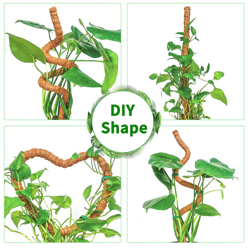 Dimpoo 48 Inch Moss Pole Monstera Plant Support, Coir Moss